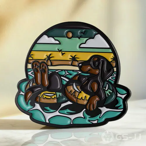 Beach Dachshund Soft Enamel Lapel Pin Beach Dachshund Soft Enamel Lapel Pin