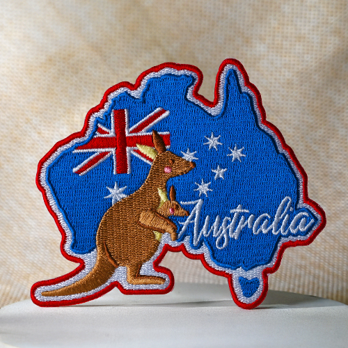 Australian Map And Kangaroo Custom Embroidered Patch
