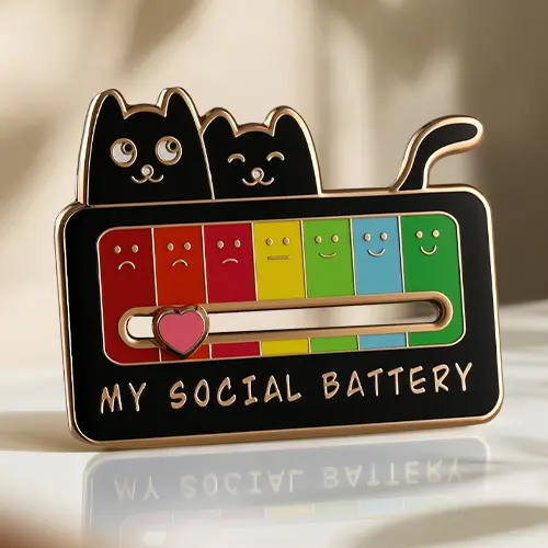 My Social Battery Custom Lapel Pin My Social Battery Custom Lapel Pin