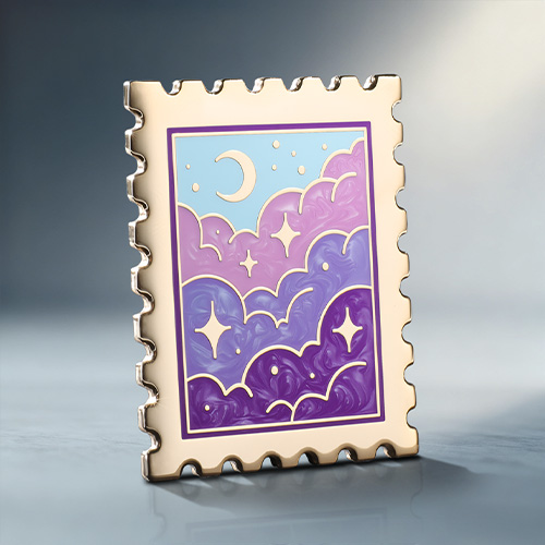 Starry Night Postage Custom Lapel Pin