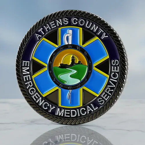 Custom Athens County EMS Challenge Coins