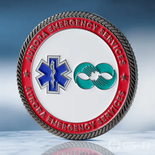 Custom Aurora EMS Challenge Coins Custom Aurora EMS Challenge Coins