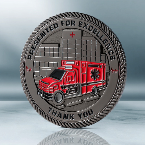 Custom Aurora EMS Challenge Coins