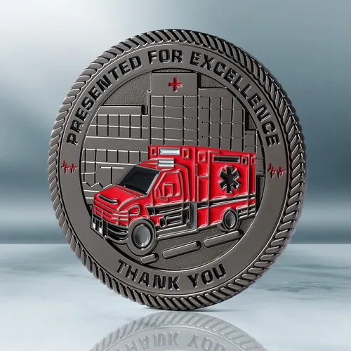 Custom Aurora EMS Challenge Coins