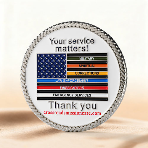 Custom Crossroads Mission Care Veterans Coins