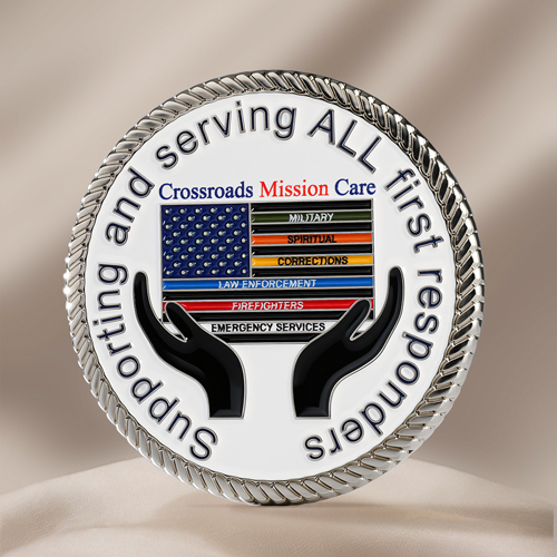 Custom Crossroads Mission Care Veterans Coins