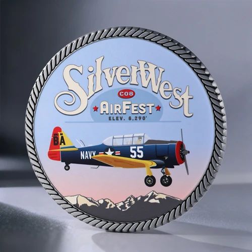 Custom Silver West  Airfest Personalized Coins