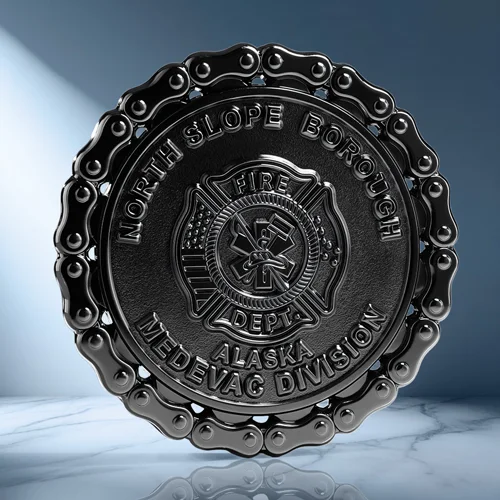 North Slope Borough Medevac Division Custom Firefighter Challenge Coin