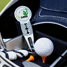 Exquisite Custom Antique Silver Golf Divot Tool with Ball Markers