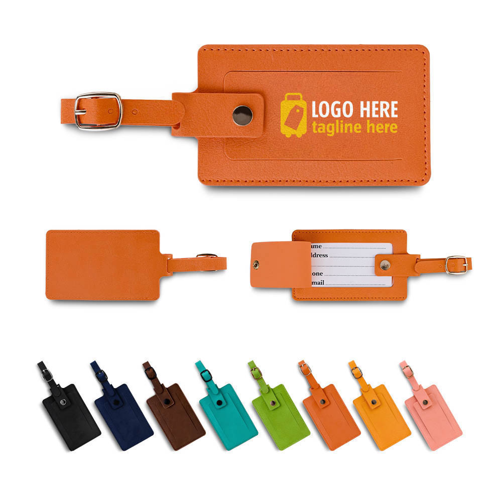 Group shot of Executive Leather Luggage Tag with Snap