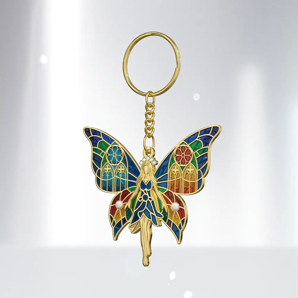 Personalised Gradient Transparent Metal Keyrings