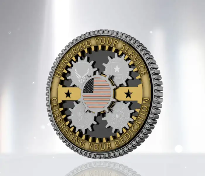 Gear Shaped Bearing Spinner Coins