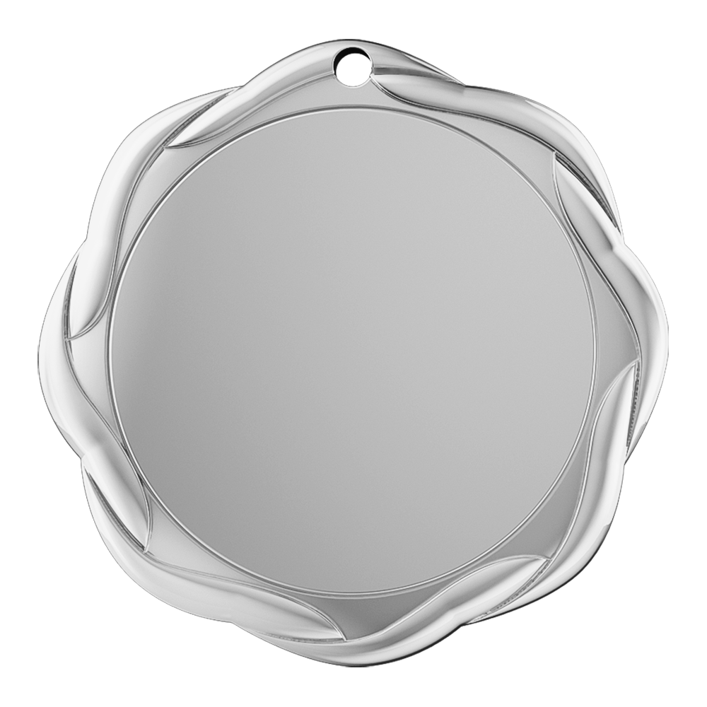 Custom UV Printed Glow Run 5K Medal shiny silver