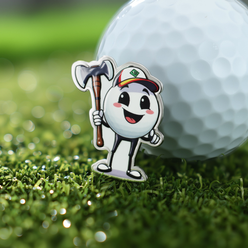 Custom Cheerful Axe Character Golf Ball Markers
