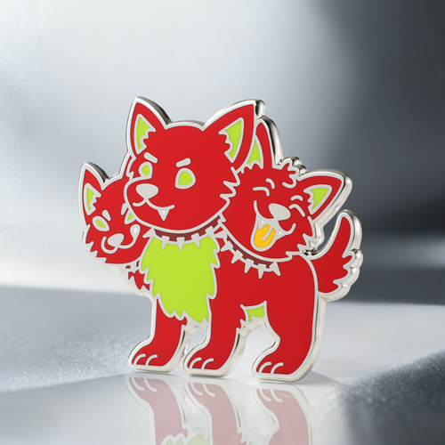 Three Wolf Heads Custom Enamel Pins