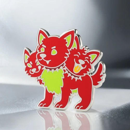 Three Wolf Heads Custom Enamel Pins