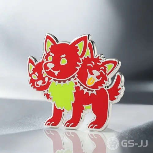 Three Wolf Heads Custom Enamel Pins Three Wolf Heads Custom Enamel Pins