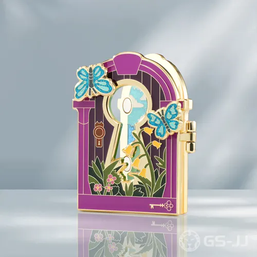 Custom Butterfly & Bloom Keyhole Soft Enamel Pins Custom Butterfly & Bloom Keyhole Soft Enamel Pins