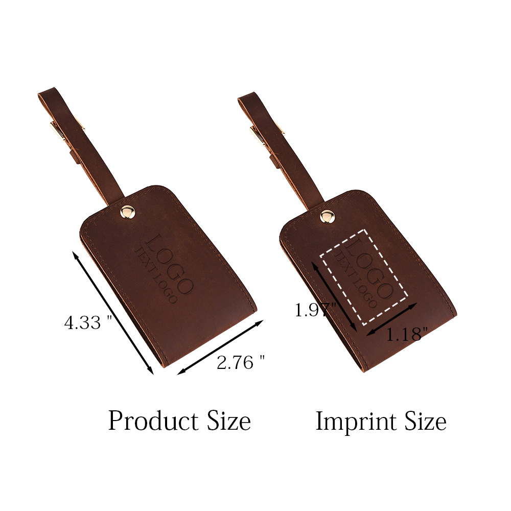 Brown Genuine Leather Luggage Tag2