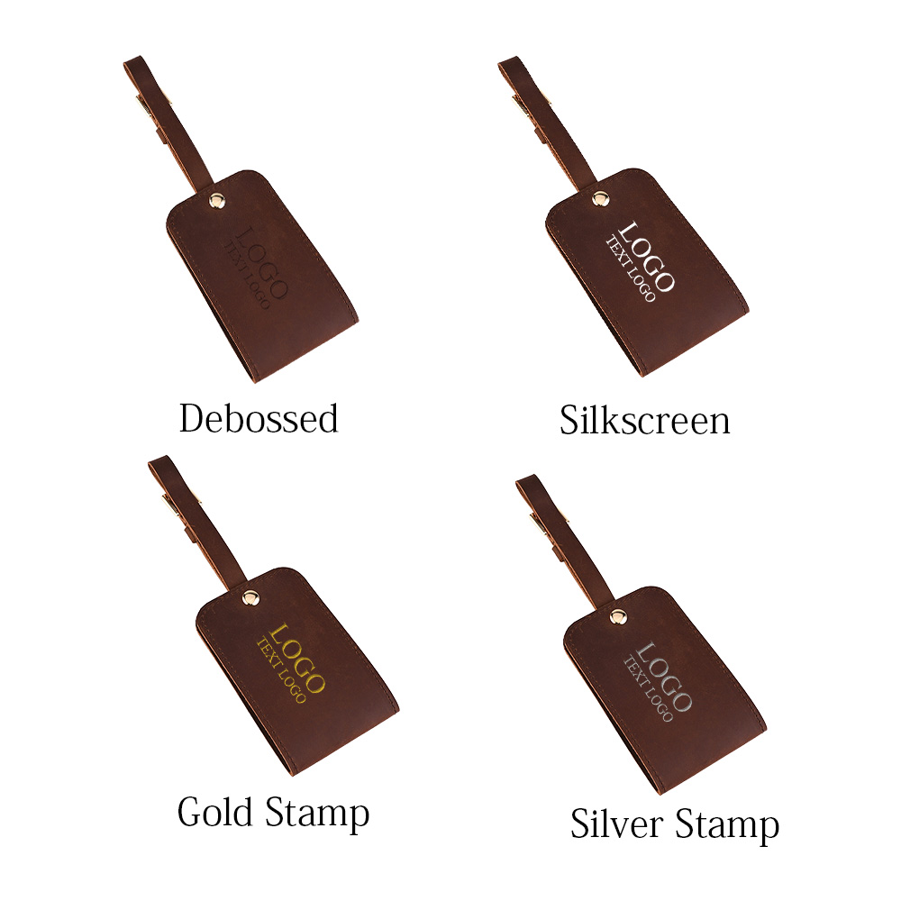 Brown Genuine Leather Luggage Tag4