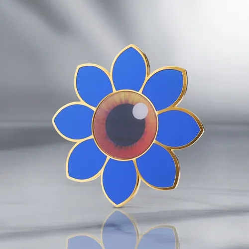 Flower eye enamel pins