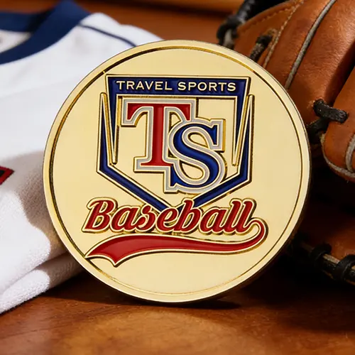 Travel Sports Baseball Challenge Coins