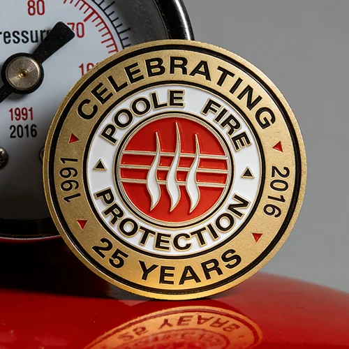 Poole Fire Protection Custom Challenge Coins
