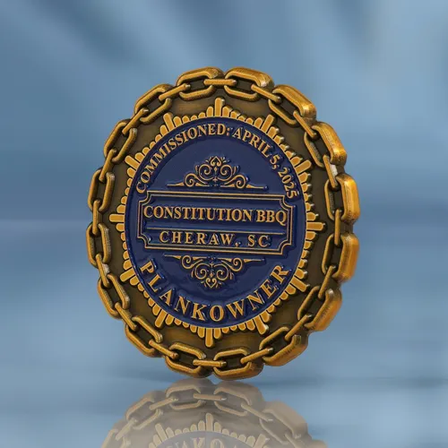 United States Navy Constitution BBQ Plankowner Challenge Coin