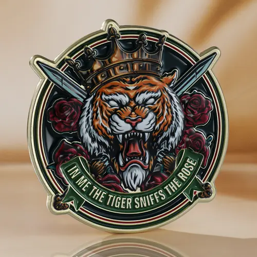 Tiger Sniffs The Rose Commemorative Coin