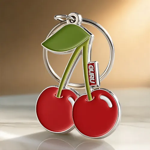 Custom Red Cherry Soft Enamel Keychain