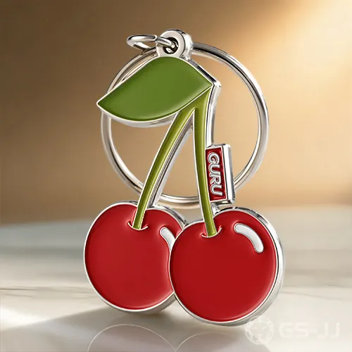 Custom Red Cherry Soft Enamel Keychain Custom Red Cherry Soft Enamel Keychain