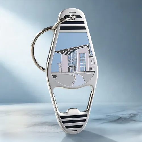 Modern Building Architectural Hard Enamel Bottle Opener Keychain Modern Building Architectural Hard Enamel Bottle Opener Keychain