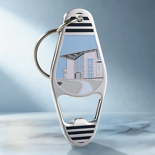Modern Building Architectural Hard Enamel Bottle Opener Keychain Modern Building Architectural Hard Enamel Bottle Opener Keychain