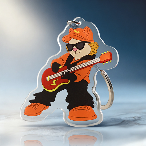 Rocking Guitarist Lion Custom Acrylic Keychain