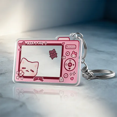 Take A Pic Kawaii Cat Custom Acrylic Keychain