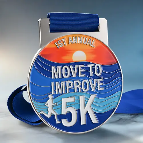 Custom 1st Annual Move to Improve 5K Medal Custom 1st Annual Move to Improve 5K Medal