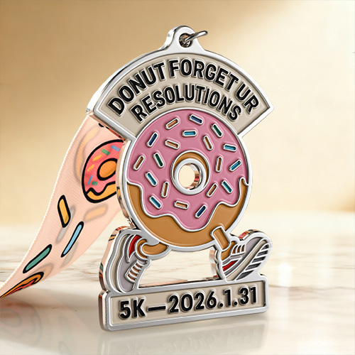 Custom Donut Dash 5K Commemorative Medal