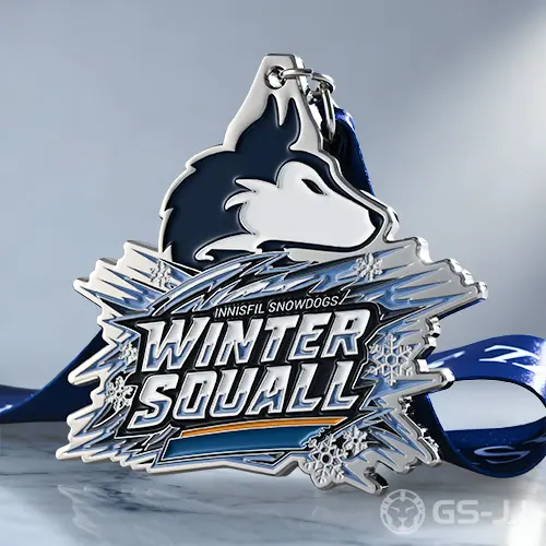 Custom Innisfil Snowdogs Winter Squall Medal Custom Innisfil Snowdogs Winter Squall Medal