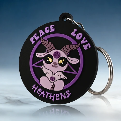 Peace Love Heathen Cute Horned Mascot PVC Keychain Peace Love Heathen Cute Horned Mascot PVC Keychain