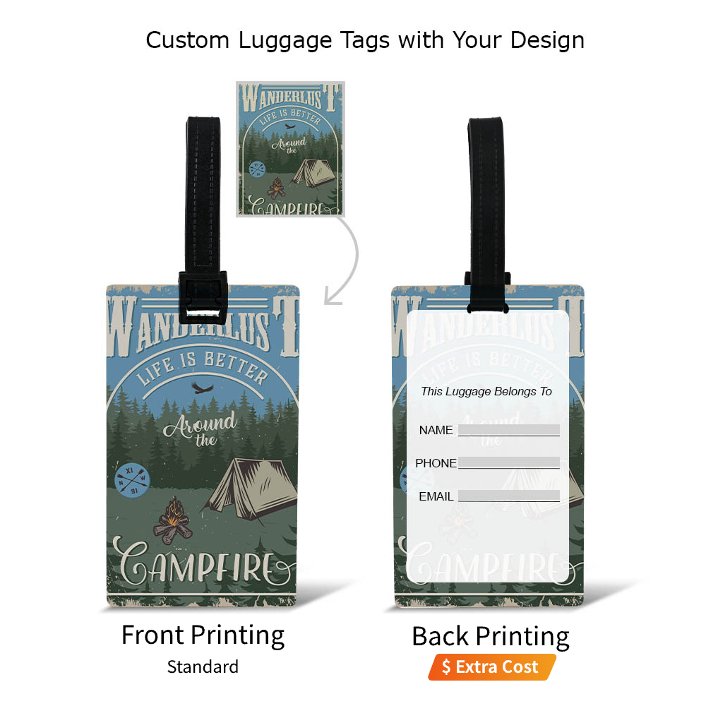 Full Color Plastic Luggage Tag With Logo with PVC Strap