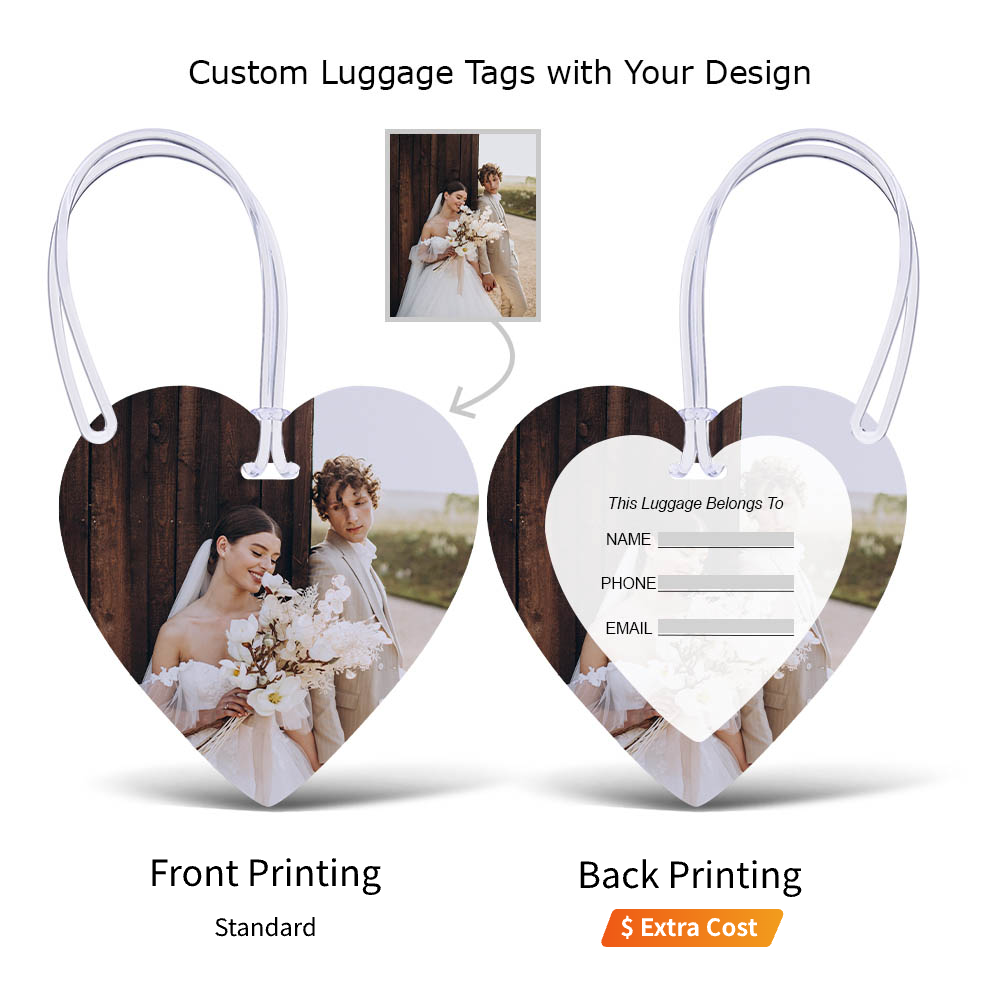 Process shot of Heart-Shaped Luggage Tags with Strap