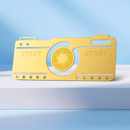 Camera Aperture Metal Business Cards