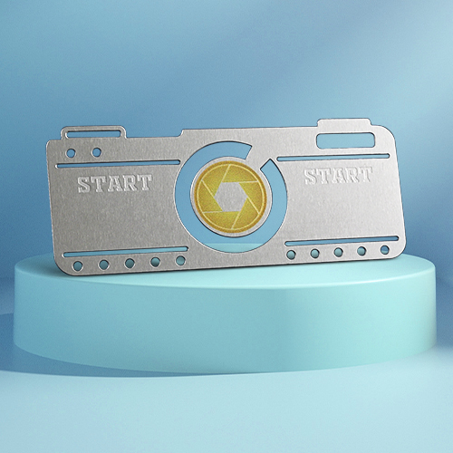 Camera Aperture Metal Business Cards