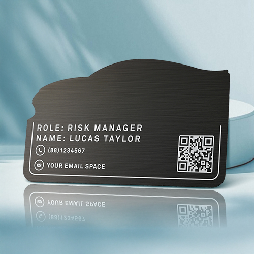 Car Black Metal Business Cards