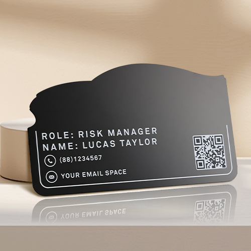 Car Black Metal Business Cards