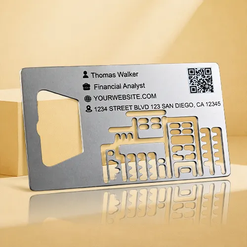 Cityscape Cutout Bottle Opener Business Cards Cityscape Cutout Bottle Opener Business Cards