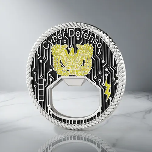 Cyber Defense Bottle Opener Challenge Coins Cyber Defense Bottle Opener Challenge Coins