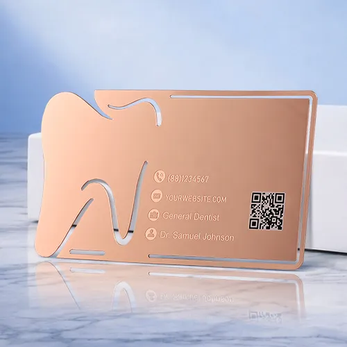 Dental Rose Gold Metal Card Dental Rose Gold Metal Card