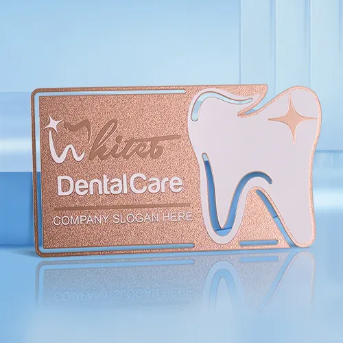 Dental Rose Gold Metal Card Dental Rose Gold Metal Card