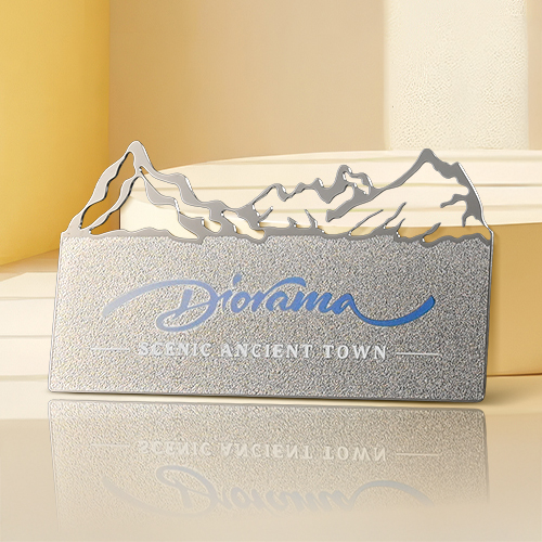 Mountain Skyline Metal Business Card